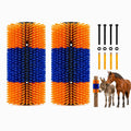 Livestock Scratching Brush, 2 Pack for Cattle, Horses and Goats, Cow Scratcher for Wall or Fence Post Mounting, Grooming
