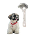 Untangler Mini-Rake V-Shaped with 1" Double-Row Rotating Teeth (Crystal with Blacktop)