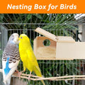 PINVNBY Nesting Box for Birds,Wooden Parakeet Nest Box with Detachable Board Transparent Visual Cockatiel House for Budg