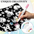 Cat Coloring Blanket for Women Men, DIY Blanket with Markers