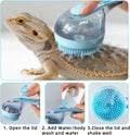 Gxsdj Bearded Dragon Foldable Bath Pool, Lizard Bathtub with Soft Brush, Collapsible Reptile Swimming Pool, Bearded Dragon Accessories with Rubber Gloves for Puppy Dogs Cats