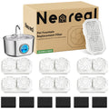 Neareal Cat Water Fountain Replacement Filters & Pre-Filter Sponges Compatible with 74oz/2.2L Stainless Steel Pet Fountain (6 Filters & 6 Sponges)