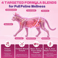 Taurine for Cats - 18 in 1 Cat Vitamins for Indoor Cats, Daily Cat Multivitamin Chews with Omega-3, Chondroitin, Glucosa