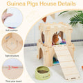 Unicorn Catcher 2 Pack Wooden Guinea Pig Hideout House with Stairs & Mats