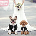 Dog Shirt Puppy Clothes, Pet Wedding Suit Formal Tuxedo with Black Bow Tie, Pet Outfit for Small Medium Dogs Cats, Pet Weding Attire Dress Up Cosplay Prince Costume Gentleman Apparel (Black, Small)