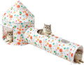 2-in-1 Cat Play Set, Pop-Up Cat Tunnel Rest Hut with Plush Ball Toys