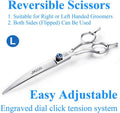 JASON 7" Curved Dog Grooming Scissors, Cats Grooming Shears Pets Trimming Kit with for Left Handed Groomers, Sharp, Comfortable Shear Christmas Gift