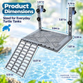 Turtle Basking Platform with Ramp & Food Tray, Adjustable Height
