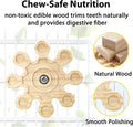 Rotating Chinchilla Chew Toys for Teeth, Kiln-Dried Wood Enrichment