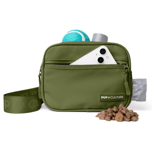 Pup Culture Dog Treat Pouch with Poop Bag Dispenser and Removable Treat Pouch | Cross Body Dog Walking Bag | The Perfect Puppy Training Tool and Even Better Gift