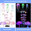 kathson 6PCS Glowing Effect Fish Tank Decors Silicone Glow Kelp Plant