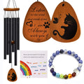 Cat Memorial Wind Chimes & Bracelet, Sympathy Gifts for Cat Lovers, 28 inches