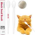 JAYU PET Black Seed Brush - Cat Acne Chin Treatment, Silicone Brush for Cats Chin Acne & Blackhead Exfoliation, Double-S