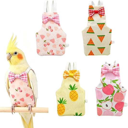 4Pcs Reusable Waterproof Bird Diaper Suit, Cute Pet Nappy Clothes for Parrot Duck Chicken Pigeon Small Pets