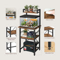 MAHANCRIS 5-10 Gallon Fish Tank Stand, Aquarium Stand with Adjustable Shelf
