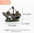 Shipwreck Fish Tank Decoration, Resin Aquarium Ornament for Fish Favors