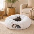 Warm Fluffy Plush Cat Dog Tunnel Bed Under Christmas Tree Big Tube Playground Toys 3 FT Diameter Longer Crinkle Collapsi