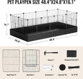 PAWING 12 Panels Small Animal Playpen with Waterproof Mat - Durable Metal Wire Yard Fence for Guinea Pigs, Kittens, Hams
