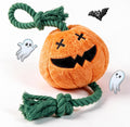 Halloween Fall Pumpkin Squeaky Tug Rope Dog Toys for Small & Medium Dogs