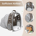 Expandable Cat Carrier Backpack with Bubble Window, Animal Print