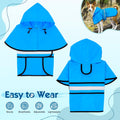 Weesiber Dog Raincoat, Adjustable Dog Rain Jacket Hooded Poncho Slicker, Reflective Pet Rain Coat for Walking (L, Blue)