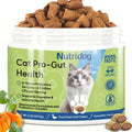 Nutridog Cat Probiotic for Digestive & Gut Health - 150 Dual Texture Crunchy & Creamy Bites - Relief for Constipation, Diarrhea & Sensitive Stomach with Prebiotics & Taurine - Duck Flavor