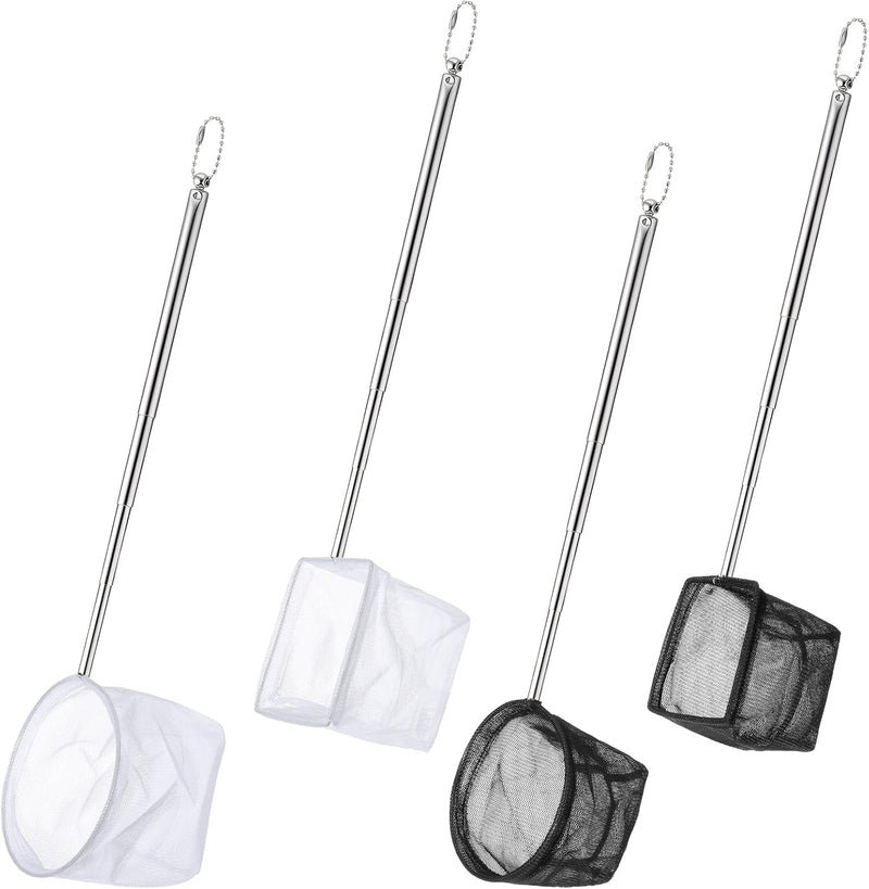 Jeffdad 4 Pcs Aquarium Shrimp Net, Small Fish Tank Tool Extendable Handle