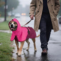 BRKURLEG Dog Raincoat, Waterproof Rain Jacket with Hood, Rose Red, XXL