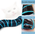 Deofun Cat Tunnel Tube Toys，Tunnels for Indoor Cats, S-Shape Blue Collapsible Interactive Toy with Balls for Rabbits, Kittens, Ferrets, Puppy