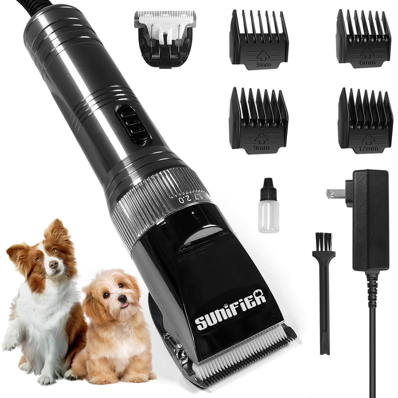 Sunifier Professional Dog Grooming Clippers for Thick Coat - Dog Hair Trimmer for Grooming Kit- Sheep Shears for Thick Hair – Pet Grooming Clippers for Dogs, Cats, Sheeps, Horse (Black)