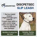 Slip Lead Dog Leash for Small & Medium Dogs, 1/4” x 5ft Sturdy Nylon Rope with Spring-Loaded Adjustable Stopper, Easy On/Off Training & Walking Slip Leash (Black, 5ft*1/4")