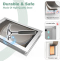 3-Flaps Extreme Weather Dog Door for Exterior Door, Aluminum Frame and Telescoping Tunnel with Sliding Lock Panel,Suitab