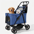 Dog Stroller for Large & Medium Dogs (Up to 66 lbs), Pet Stroller for 2 Small Dogs with Adjustable Handle & Canopy, Sun 