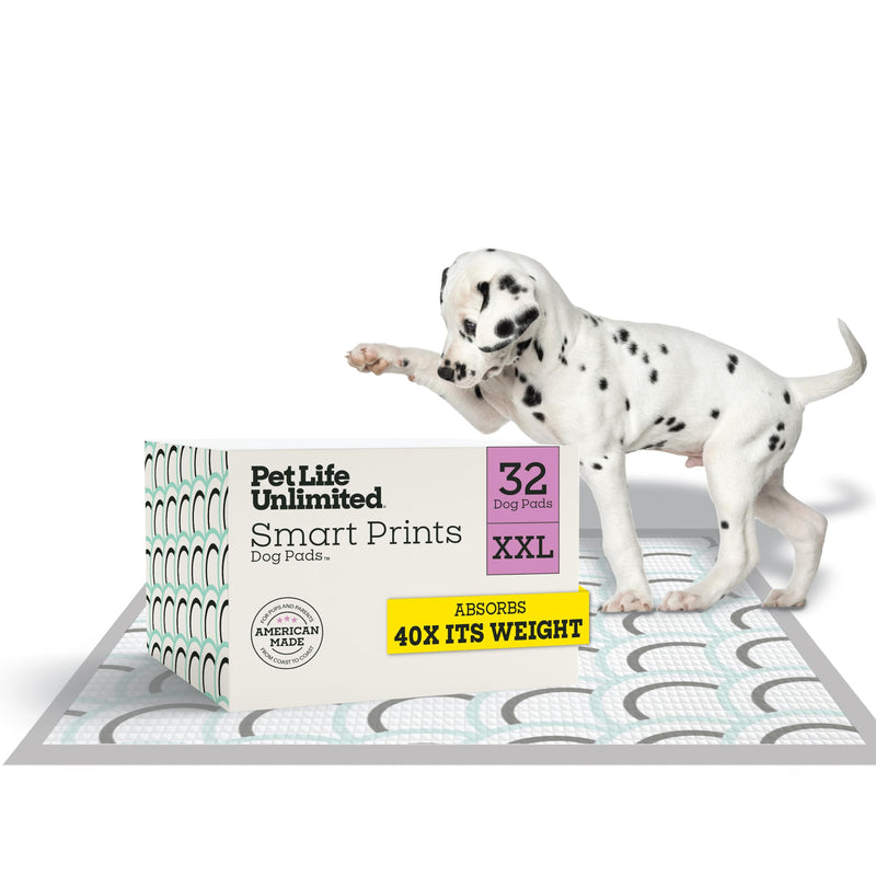 Pet Life Unlimited Smart Prints XXL Puppy Pads for Dogs, Potty Training Pee Pads, 32 Count, 30
