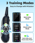 2-in-1 Dog Shock Collar and Bark Collar for Dogs – 3300FT Dog Training Collar with Remote, IP67 Waterproof e Collar with Anti-Bark/Beep/Vibration/Shock Modes for Small Medium Large Dog(8-120Lbs)