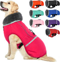 QBLEEV Warm Dog Coat, Reflective Dog Jacket, Waterproof Dogs Winter Coat