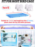 Niwaes Disposable Bird Cage Liners Clear Plastic Parakeet Cage Liner Bag - 50 Pcs Parrot Cage Tray Liners Universal Film Bird Cage Accessories for Finches Canaries Cockatiels Birdcage