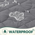 PAWFINITY Waterproof Couch Cover for Dogs, Pee Proof Pet Blanket, Paw Print Quilted, Pet Hair Resistant, Scratch-Resistant, Washable Furniture Protector for 2-3 Seat Sofa and Bed, 30x70 Inch, Grey
