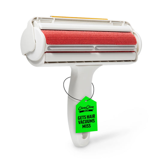 ChomChom Roller & Rake – Reusable Pet Hair Removal Roller with Rake Attachment for Cat & Dog Fur on Furniture, Couch, Carpet, Car, Rugs, Bedding & More– Portable, Eco-Friendly
