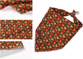 Lionet Paws Halloween Pumpkin Dog Bandana Washable Cotton Handkerchief Scarf Triangle Thanksgiving Brown Dog Bandanas fo
