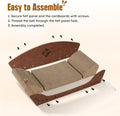 ZOMISIA 26'' Cardboard Cat Scratcher Bed - Large Scratcher Couch for Indoor Cats, Orthopedic Scratching Board, Lounger Scratching Couch with Bells