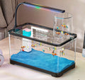 Aquarium Fish Tank Kit, 3 Gallon Betta Fish Tanks Starter Kit with Light and Filter, Blue Sand, Small Tropical Fish, Gup
