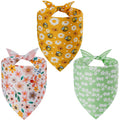Agroon Spring Dog Bandanas XLarge 3PCS, 6 Pattern Summer Floral Scarf for Boy and Girl, Triangle Reversible Bibs Breed for Puppy Pets