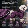LOVELONGLONG Waterproof Dog Raincoat with Removable Hood – Outdoor Full Body Dog Jacket, Windproof Snowproof Shell Suit 