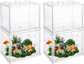 QTLCOHD 4 Pack Small Betta Fish Tank, 0.6 Gallon Mini Aquarium Tank