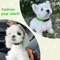 Medium Dog Collars for Male Dogs, Boy Dog Collars with Dinosaur Pattern，Adjustable Cotton Green Collar for Puppy Dog，Ide