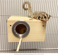 Sturdy Nest Box (M) - Cage Attachment, Hinged Lid, Perching Ledge - for Sugar Glider, Squirrel, Rat, Finch, Parakeet, Lo