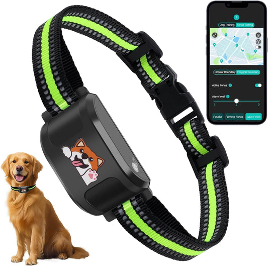 GPS + Wireless Dog Fence & Training Collar – No Subscription, App Geo-Fence 3280ft, 60-164ft Bluetooth Training, 3 Corre
