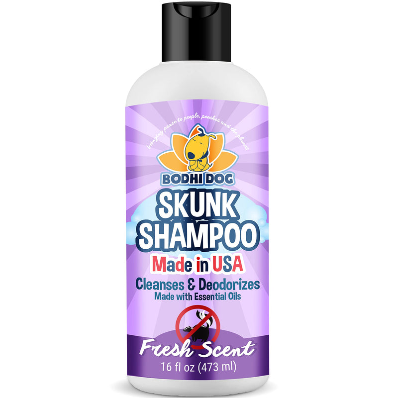 Bodhi Dog Skunk Shampoo | Skunk Smell Odor Remover Cleans & Deodorizes Using Essential Oils for Dogs & Cats | Made in USA | 16oz (473ml)