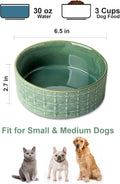 Seyatoo Ceramic Dog Bowl, 6.5 inch Pet Dog Food Bowl Water Bowls, Dogs Dish for Middle and Small Dogs, Puppy, Green